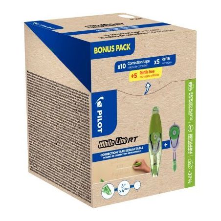 Achetez Pack de 10 correcteurs WhiteLine RT + 10 recharges dont 5 recharges offertes 3131910424772 p..