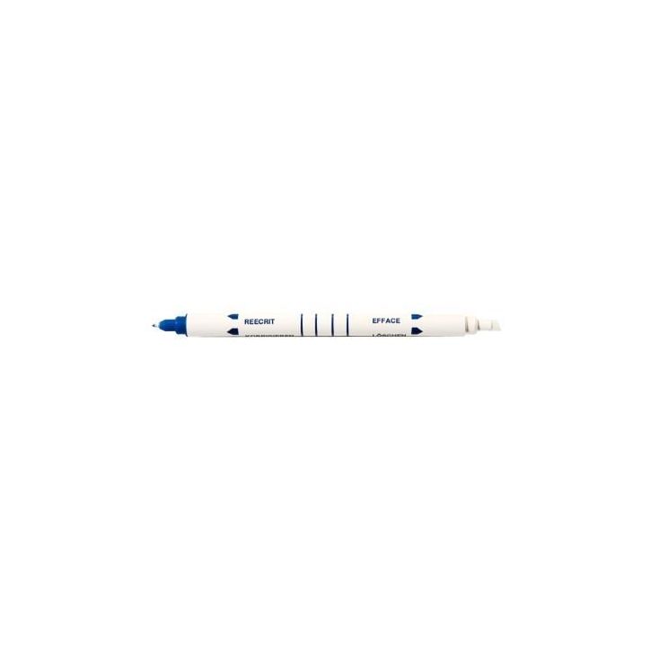 Effaceur réécriveur biseau et encre bleue 2 pointes 25633