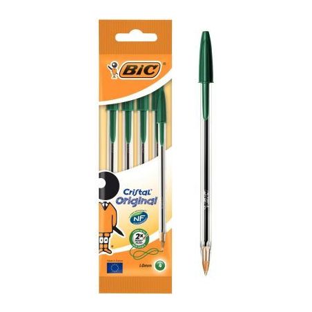 Achetez Blister de 4 stylos bille Cristal pointe moyenne verts 516334 CRISTAL BIC pas cher sur Ma Re..
