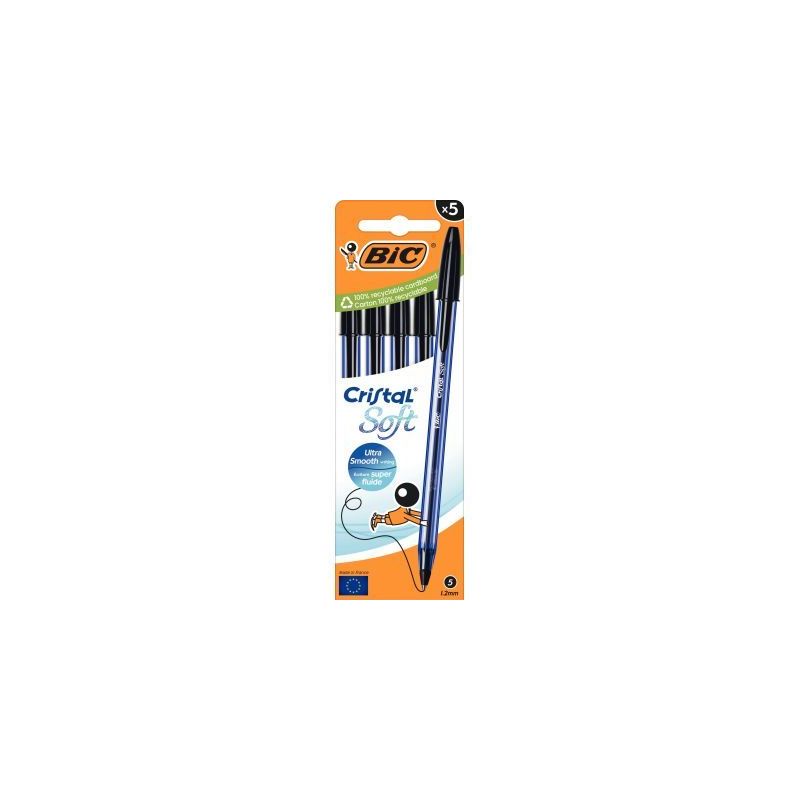 Achetez Boîte de 5 stylos bille Cristal Soft noirs 516348 CRISTAL BIC pas cher sur Ma Rentrée Scol.. Achetez Boîte de 5 stylos bille Cristal Soft noirs 516348 CRISTAL BIC pas cher sur Ma Rentrée Scol..