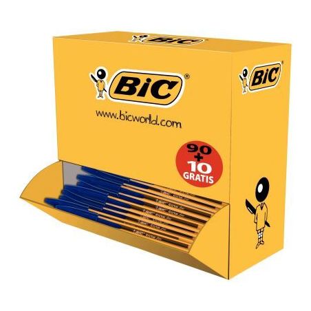 Achetez Pack de 100 stylos bille Bic Cristal pointe fine bleus dont 10 gratuits 942920 BIC pas cher ..