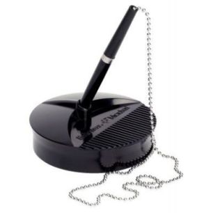 Achetez Stylo bille sur socle en ABS coloris Noir avec chaînette pas cher sur Ma Rentrée Scolaire