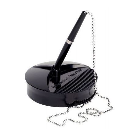 Achetez Stylo bille sur socle en ABS coloris Noir avec chaînette pas cher sur Ma Rentrée Scolaire
