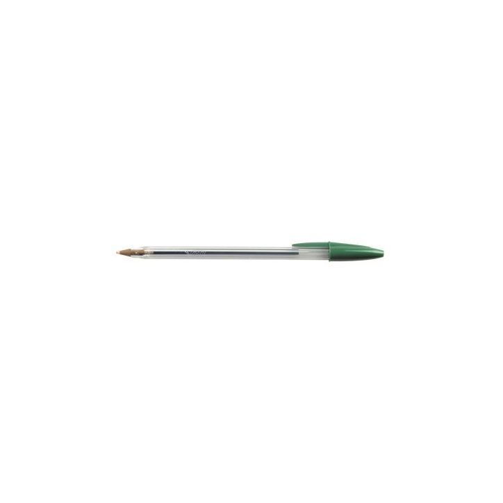 Boite de 50 stylos bic cristal pointe moyenne vert 875976 BIC