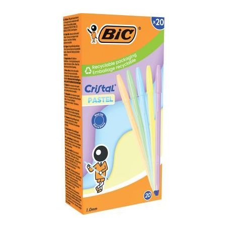 Achetez Boîte de 20 stylos bille Cristal Pastel assortis 302550 CRISTAL BIC pas cher sur Ma Rentré..