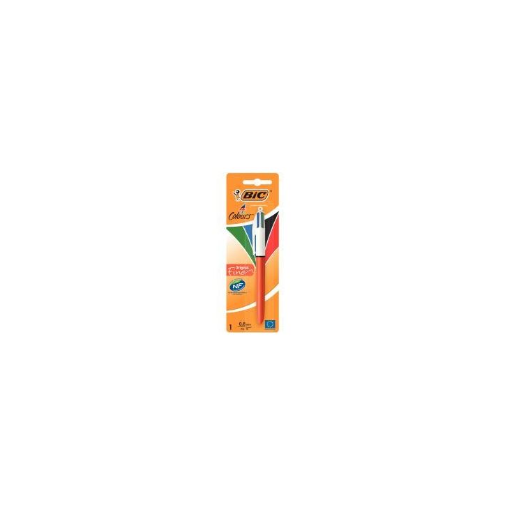 Blister de 1 stylo bille 4 couleurs pointe fine 802078 4 COULEURS BIC