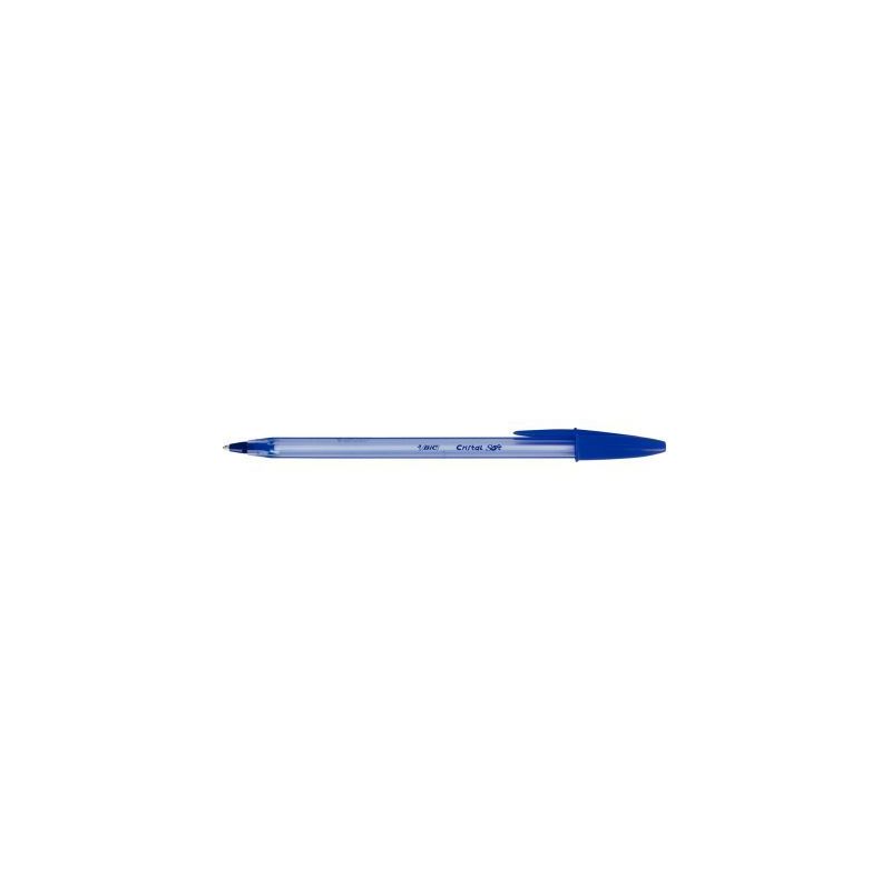 Achetez BIC Cristal Soft Stylos-Bille Pointe Moyenne (1,2 mm) - Bleu pas cher sur Ma Rentrée Scolai..