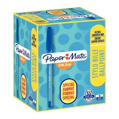 Achetez PAPERMATE Boîte 100 Stylos bille capuchon INKJOY moyen Bleu S0977420 pas cher sur Ma Rentr ..