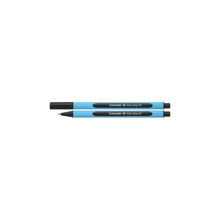 SCHNEIDER Stylo bille à  capuchon, pointe large, corps triangulaire caoutchouc, encre Noire infalsifiable.