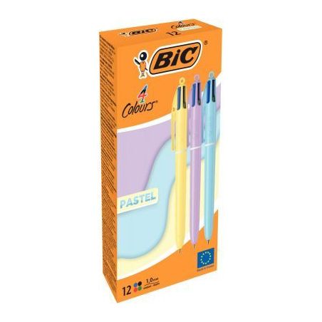 Achetez Boîte de 12 stylos bille 4 couleurs pastel assortis 517320 4 COULEURS BIC pas cher sur Ma R..