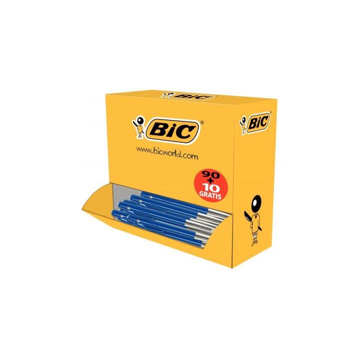Pack 90+10 stylos bille M10 rétractables pointe moyenne bleus 942915 BIC