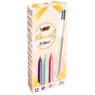 Achetez Boîte 12 stylos 4 couleurs Pearl assortis 522514 pas cher sur Ma Rentrée Scolaire