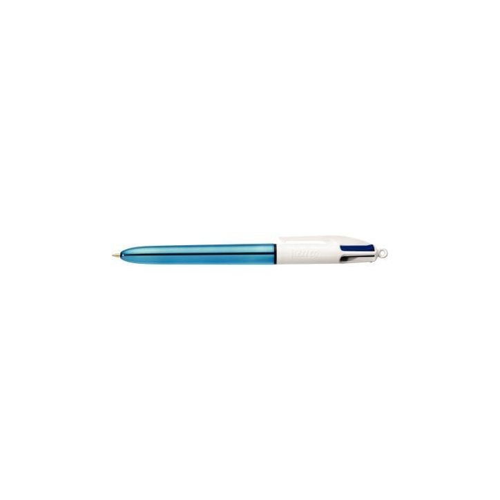 Stylo bille Bic 4 Colours Shine bleu métallisé 982874 BIC