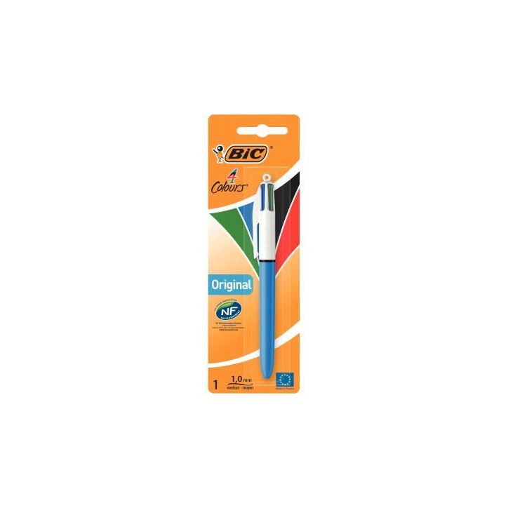 Blister de 1 stylo bille 4 Couleurs pointe moyenne 802077 4 COULEURS BIC