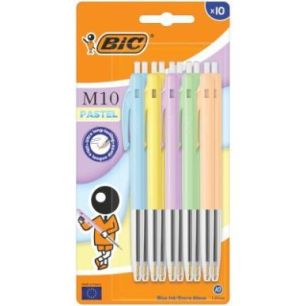 Achetez Blister de 10 stylos bille M10 pastel assortis 303235 M10 BIC pas cher sur Ma Rentrée Scola..