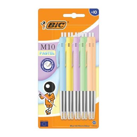 Achetez Blister de 10 stylos bille M10 pastel assortis 303235 M10 BIC pas cher sur Ma Rentrée Scola..