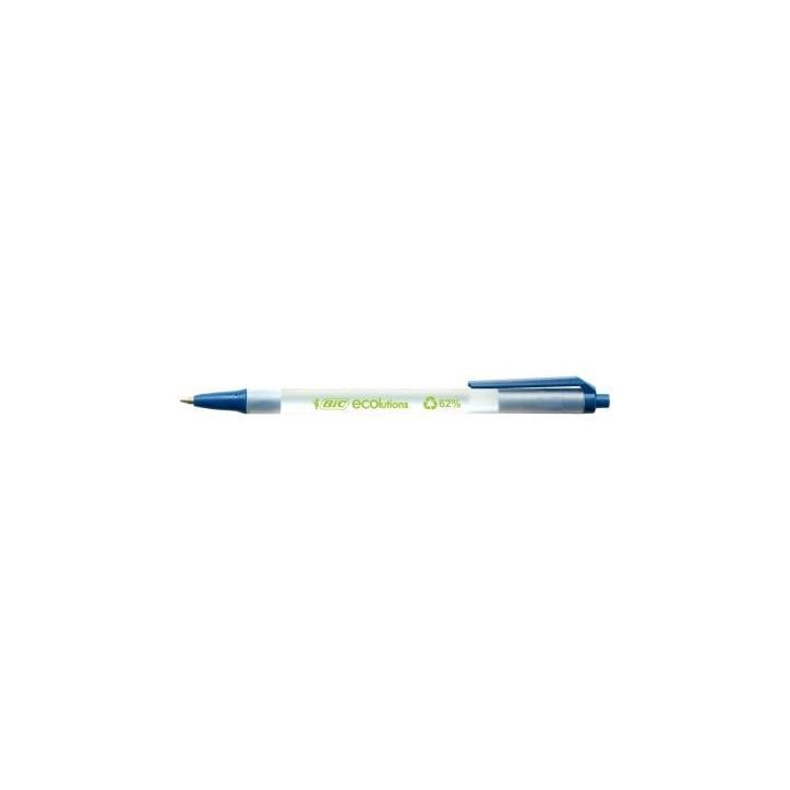 BIC Clic Stic ECOlutions Stylos-Bille Rétractables Pointe Moyenne (1,0 mm) - Bleu