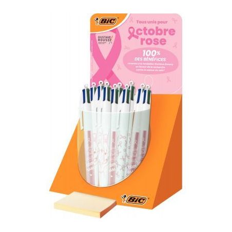 Achetez Tubo de 30 stylos bille 4 couleurs octobre rose 526361 4 COULEURS BIC pas cher sur Ma Rentrî.