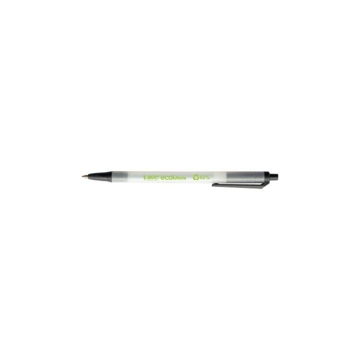 BIC Clic Stic ECOlutions Stylos-Bille Rétractables Pointe Moyenne (1,0 mm) - Noir