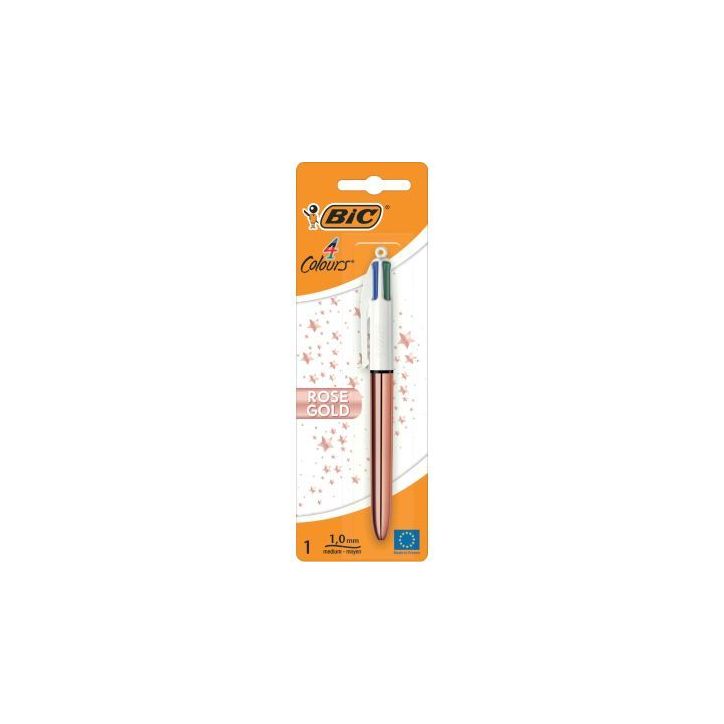 Blister de 1 stylo 4 couleurs shine rose gold 999916 BIC