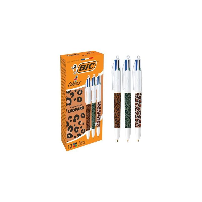 Achetez Boîte de 12 stylos bille 4 couleurs Léopard assortis 304095 BIC pas cher sur Ma Rentrée S.. Achetez Boîte de 12 stylos bille 4 couleurs Léopard assortis 304095 BIC pas cher sur Ma Rentrée S..