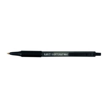 Achetez Stylo bille Soft Feel pointe moyenne rétractable noir 837397 BIC pas cher sur Ma Rentrée S..