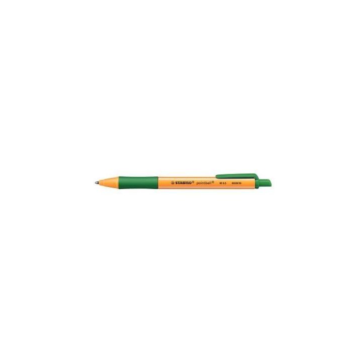 Stylo bille Pointball rétractable pointe moyenne vert 6030/36 STABILO