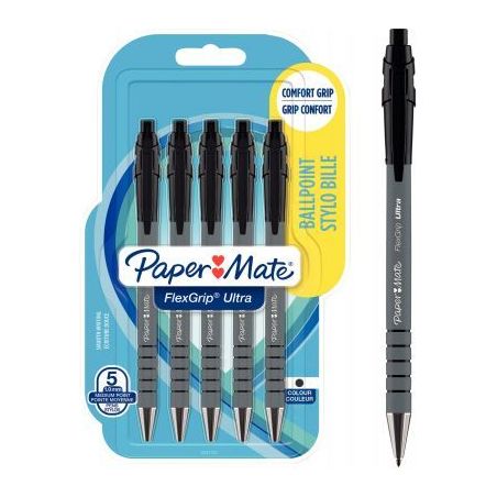 Achetez Blister de 5 stylos Flexgrip Ultra noirs 2027751 FLEXGRIP PAPER MATE pas cher sur Ma Rentré..