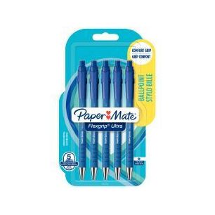 Blister de 5 stylos Flexgrip Ultra bleus 2027755 FLEXGRIP PAPER MATE