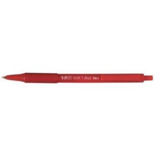 Stylo bille Soft Feel pointe moyenne rétractable rouge 837399 BIC