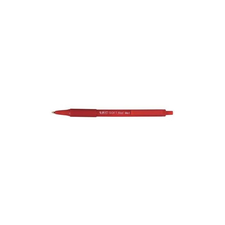 Stylo bille Soft Feel pointe moyenne rétractable rouge 837399 BIC