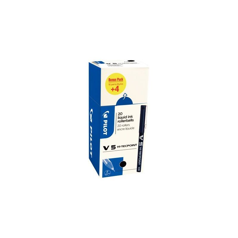Achetez Ecopack 20 rollers V5 noirs dont 4 offerts 3131910516507 PILOT pas cher sur Ma Rentrée Scol..