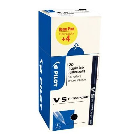Achetez Ecopack 20 rollers V5 noirs dont 4 offerts 3131910516507 PILOT pas cher sur Ma Rentrée Scol..