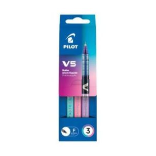 Achetez Pochette de 3 rollers V5 turquoise rose et violet 3131912015534 PILOT pas cher sur Ma Rentrî.