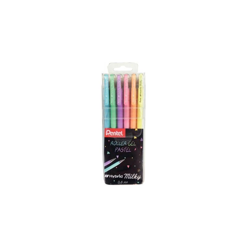 Achetez Pochette de 6 rollers gel K108 assortis K108P/6 PENTEL pas cher sur Ma Rentrée Scolaire