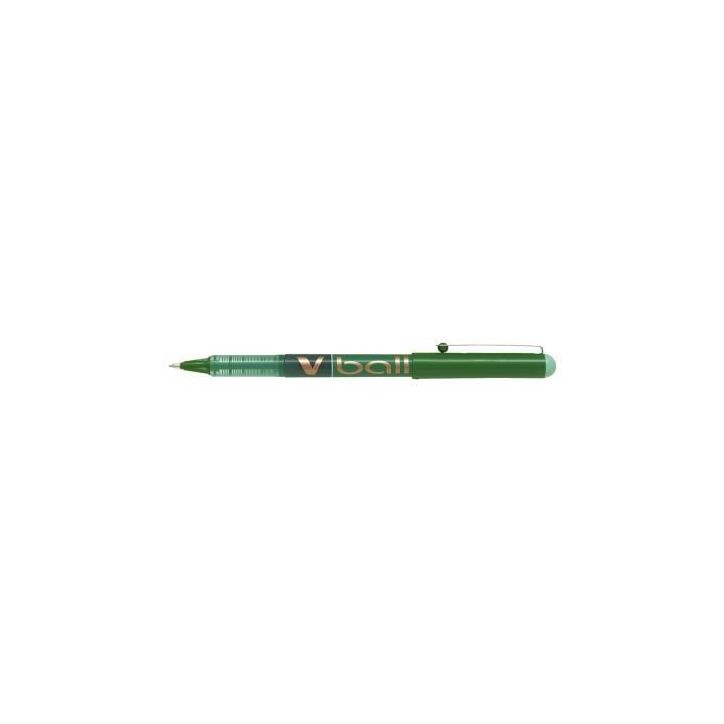 PILOT Roller à  encre liquide V Ball 10 avec pointe métal de 1,0 mm. Coloris Vert