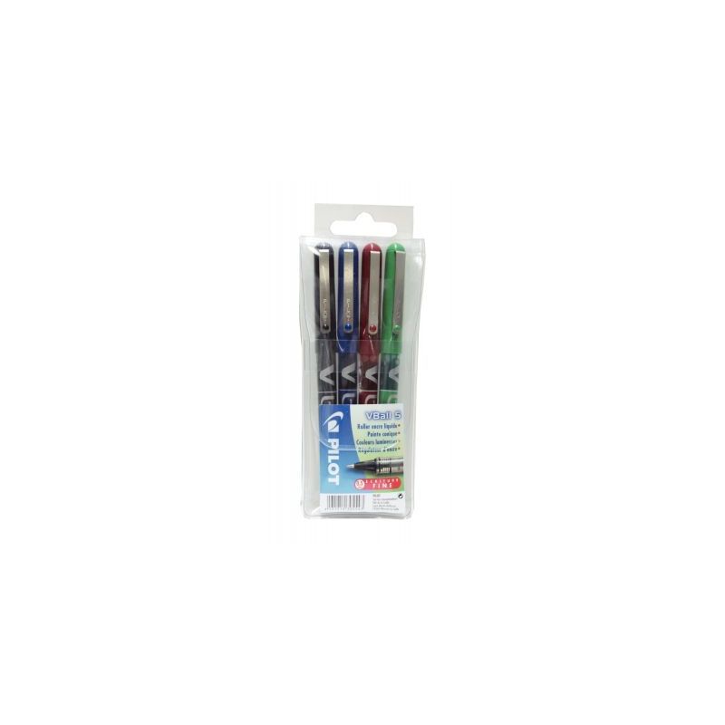 Achetez PILOT Pochette de 4 stylos feutre à  bille pointe métal 4 couleurs d'encre V-BALL 05 pas ..
