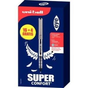 Achetez Boite de 20 rollers Uniball eye UB157 pointe moyenne noir dont 4 gratuits L UB157/16+4G N UN..