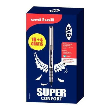 Achetez Boite de 20 rollers Uniball eye UB157 pointe moyenne noir dont 4 gratuits L UB157/16+4G N UN..