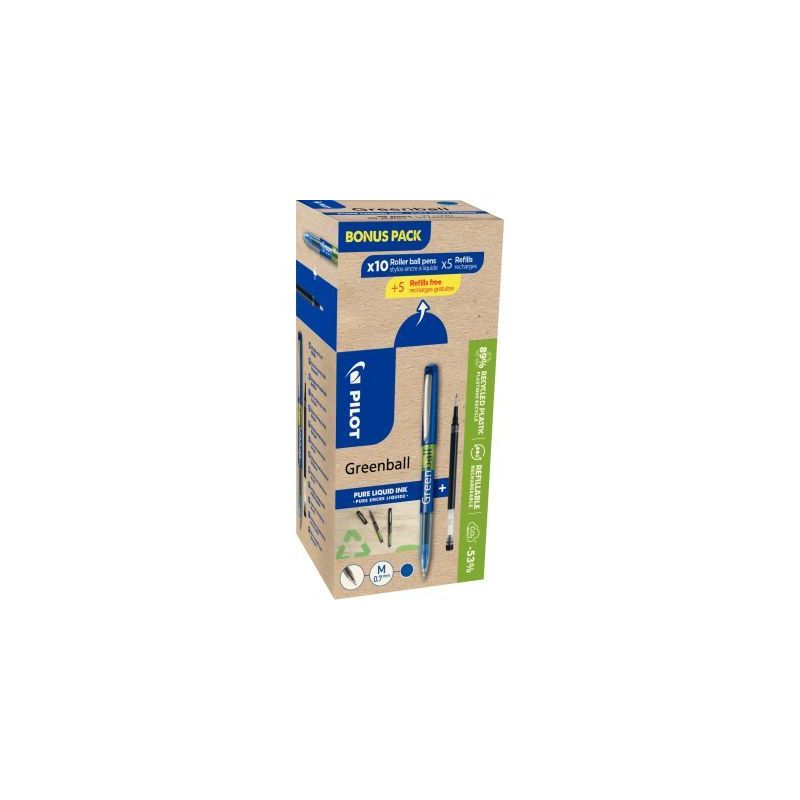 Achetez Pack de 10 rollers Greenball bleus + 10 recharges bleues WLT454758 PILOT pas cher sur Ma Ren.. Achetez Pack de 10 rollers Greenball bleus + 10 recharges bleues WLT454758 PILOT pas cher sur Ma Ren..