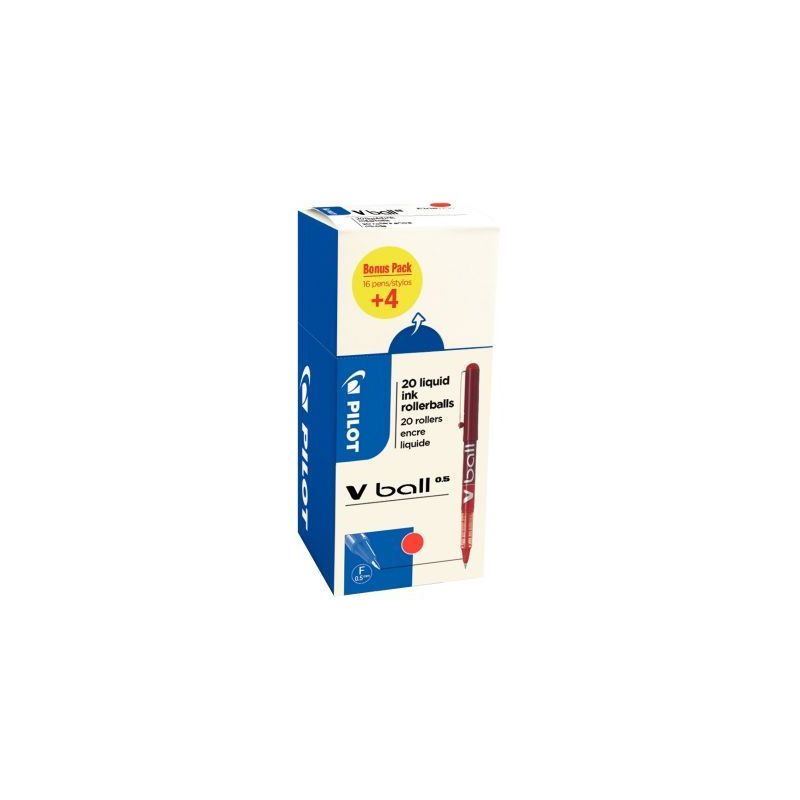 Achetez Ecopack 20 rollers VBall 5 rouge dont 4 gratuit 3131910530640 PILOT pas cher sur Ma Rentrée..