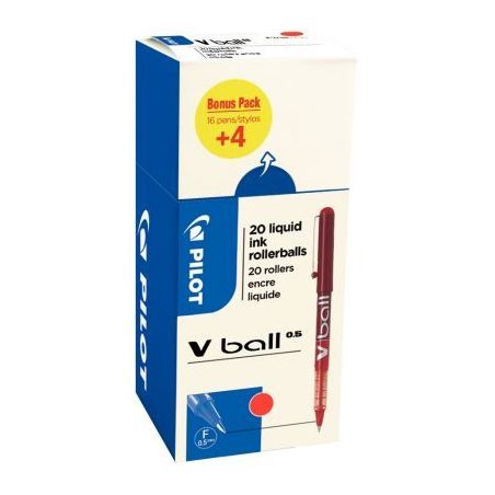 Achetez Ecopack 20 rollers VBall 5 rouge dont 4 gratuit 3131910530640 PILOT pas cher sur Ma Rentrée..