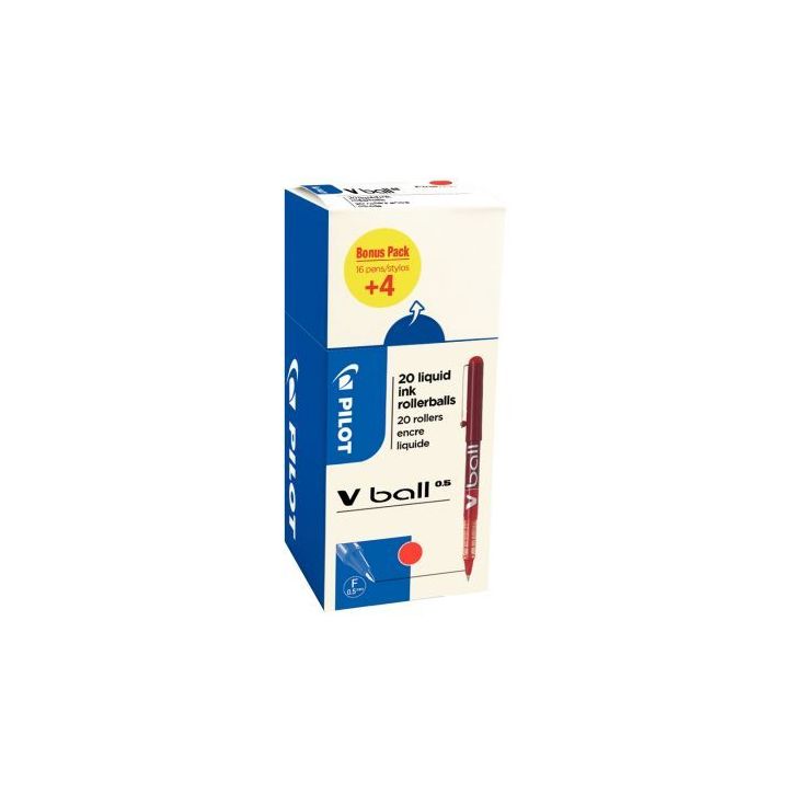 Ecopack 20 rollers VBall 5 rouge dont 4 gratuit 3131910530640 PILOT