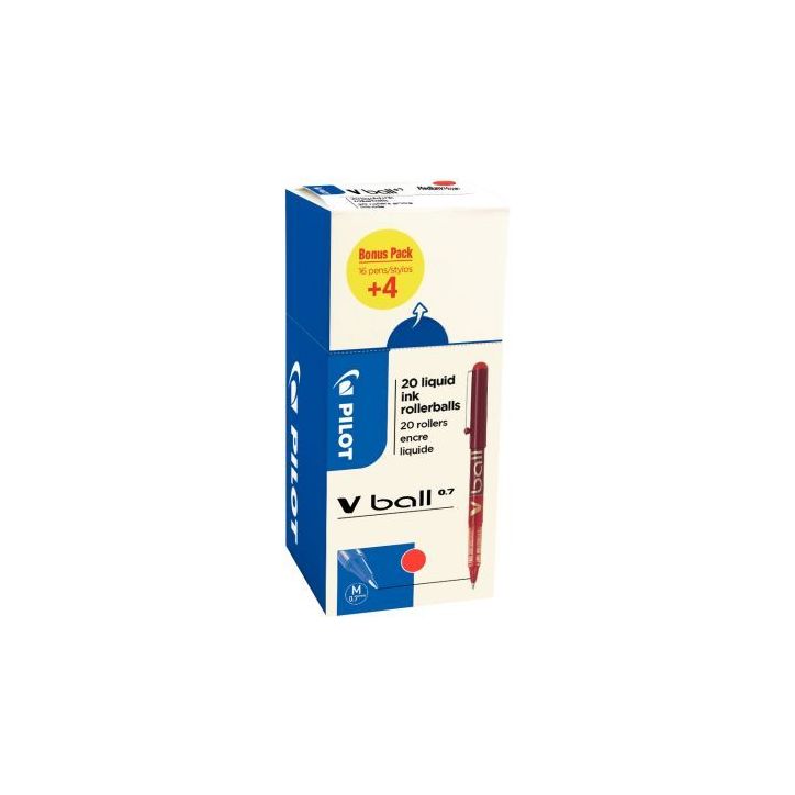 Ecopack 20 rollers VBall 7 rouge dont 4 gratuit 3131910530657 PILOT