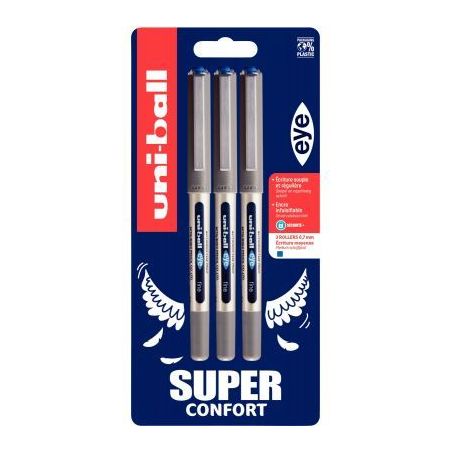 Achetez Blister de 3 rollers Eye bleu UB157X3 PF B UNIBALL pas cher sur Ma Rentrée Scolaire
