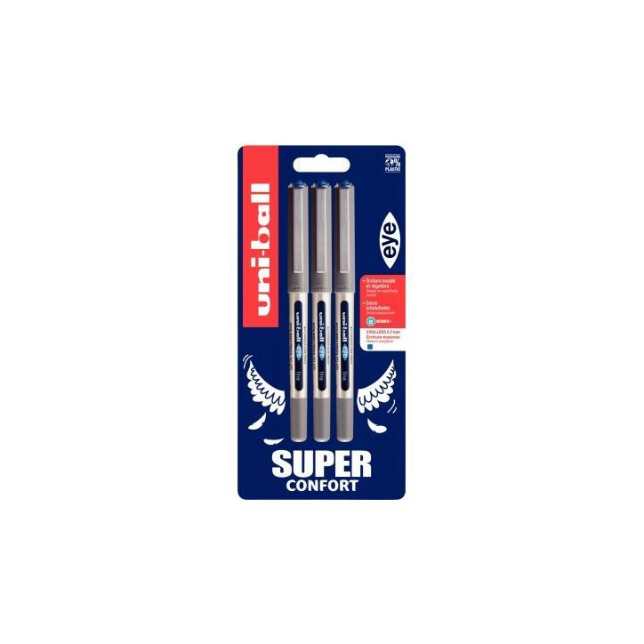 Blister de 3 rollers Eye bleu UB157X3 PF B UNIBALL