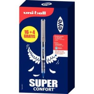 Achetez Boite de 20 Rollers Uniball eye UB157 pointe moyenne bleu dont 4 gratuits L UB157/16+4G B UN..