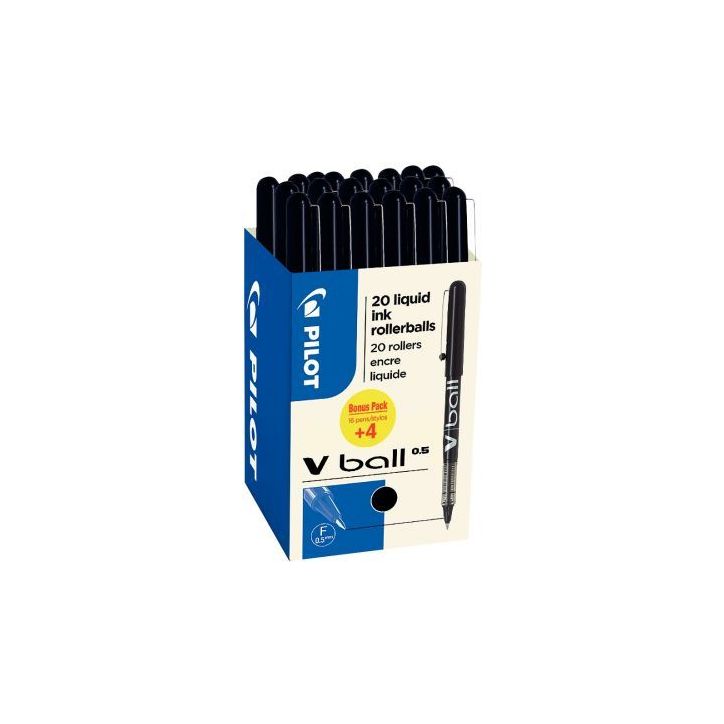Ecopack 16 rollers VBall 5 noir + 4 offerts 3131910519997 PILOT