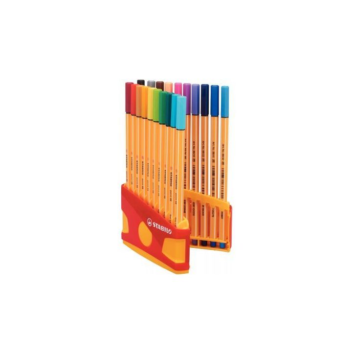 STABILO point 88 stylo-feutre pointe fine (0,4 mm) - ColorParade de 20 stylo-feutres - Coloris assortis