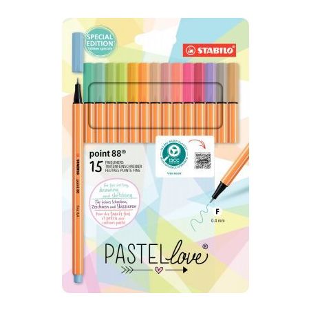 Achetez Blister de 15 feutres Point 88 pastels F59508 STABILO pas cher sur Ma Rentrée Scolaire